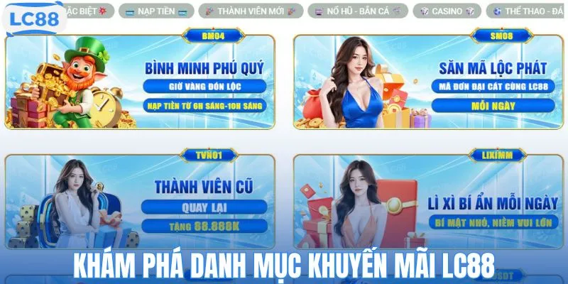 Tìm hiểu cơ bản danh mục khuyến mãi LC88